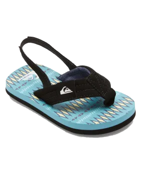 Boys Molokai Layback Toddler Flip Flops in Black, Blue & Blue