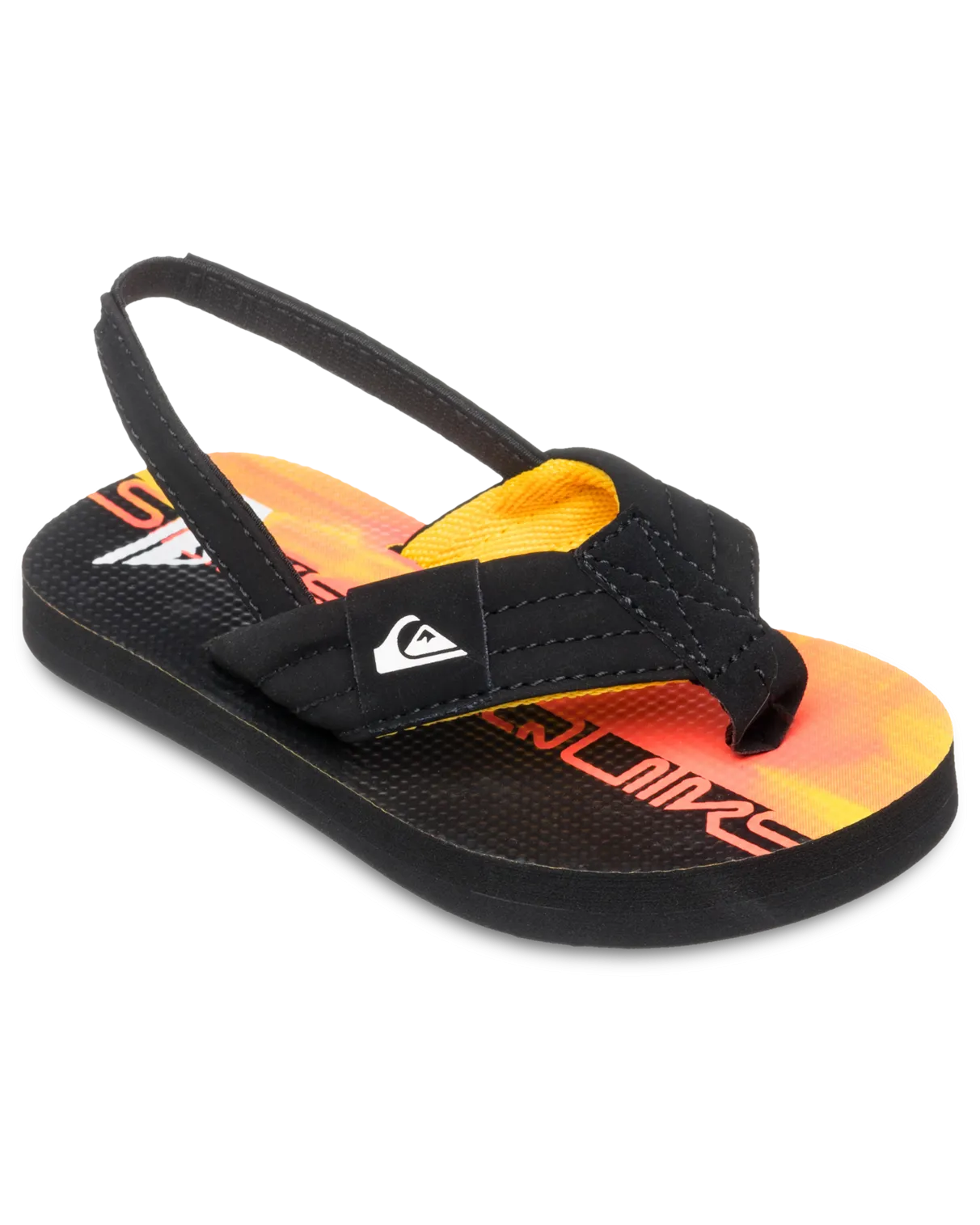 Boys Molokai Layback Toddler Flip Flops in Fiery Coral Wordblock