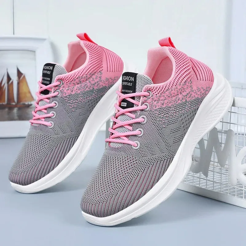 Breathable Lace-Up Sneakers for Women