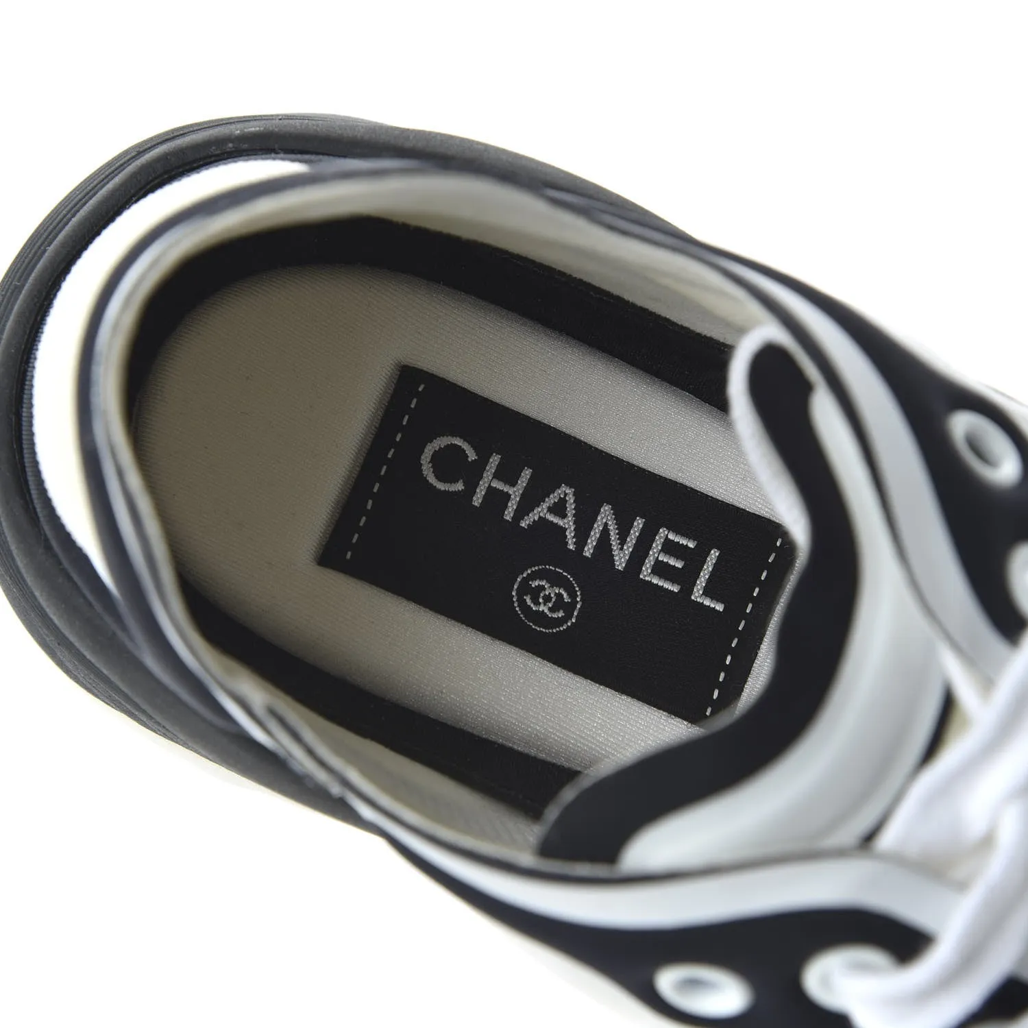 CHANEL CC CALFSKIN MESH LYCRA SNEAKERS