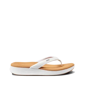 Cushion Cloud Flip Flops in White & Tan