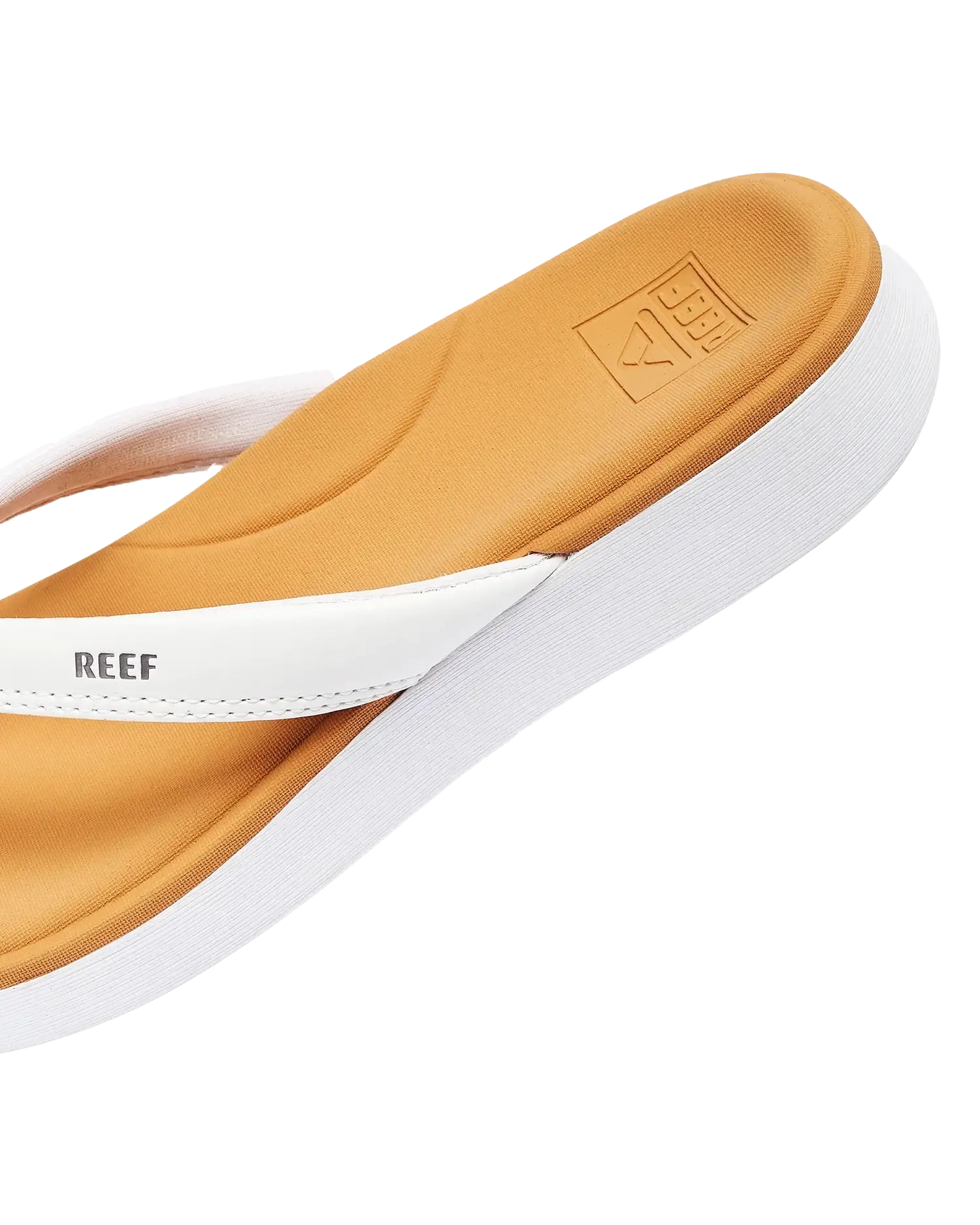 Cushion Cloud Flip Flops in White & Tan