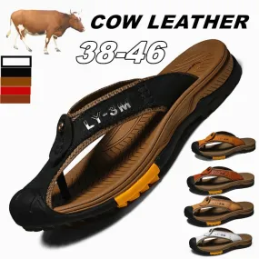 Genuine Cow Leather  Slippers