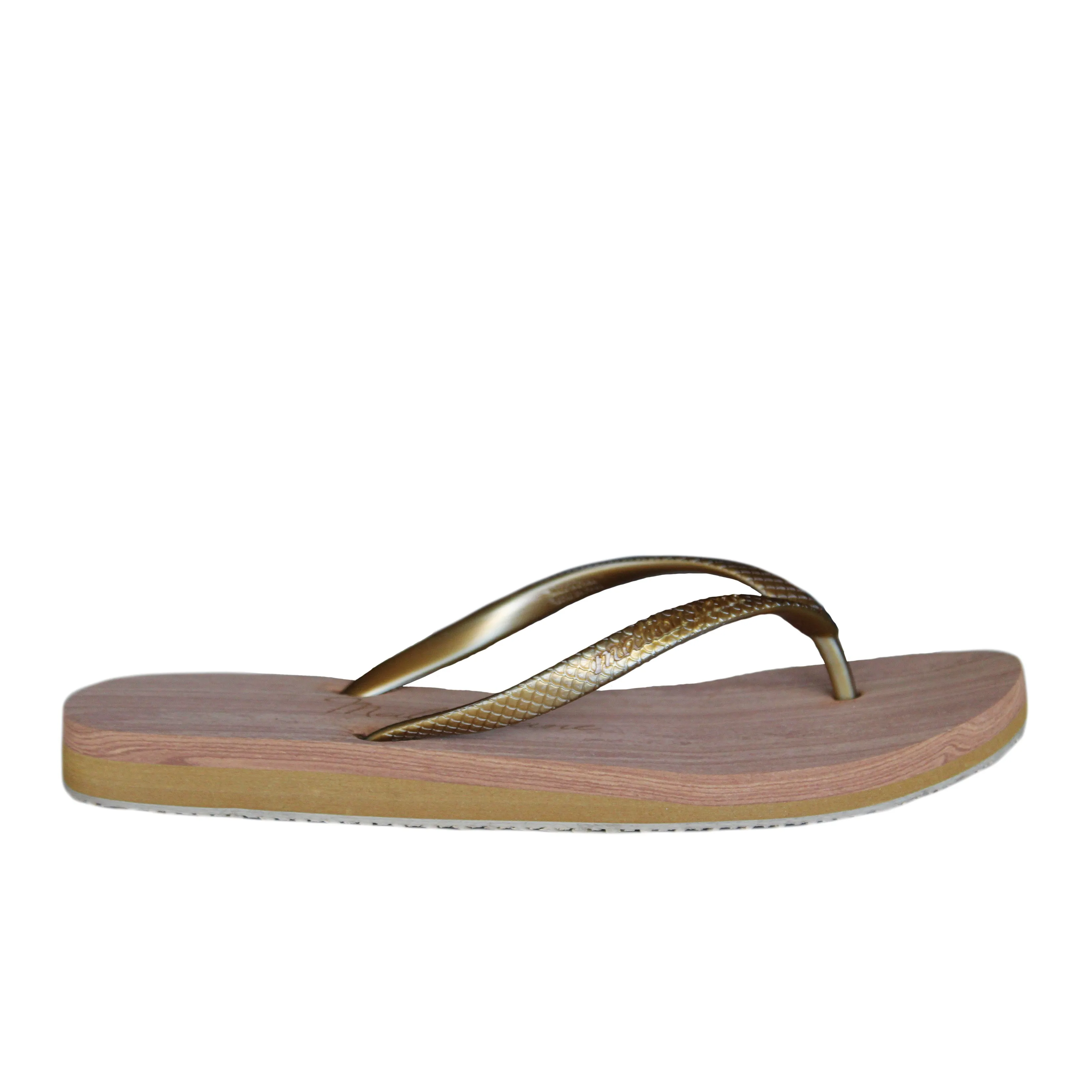 HUNTINGTON FLIP FLOPS WOOD BRONZE