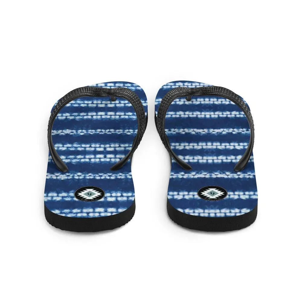 Japanese Shibori Print Flip Flops