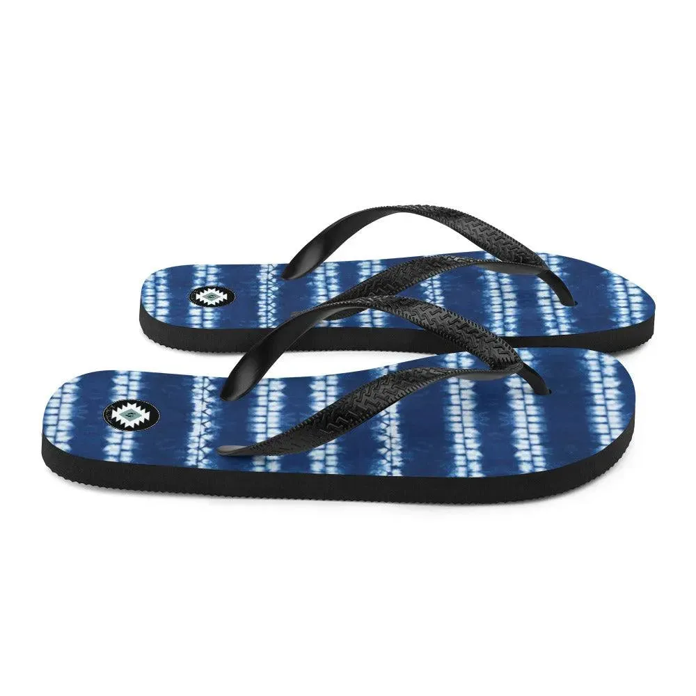 Japanese Shibori Print Flip Flops