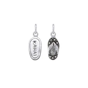 Kauai Island Silver Flip Flops Charm TC1019