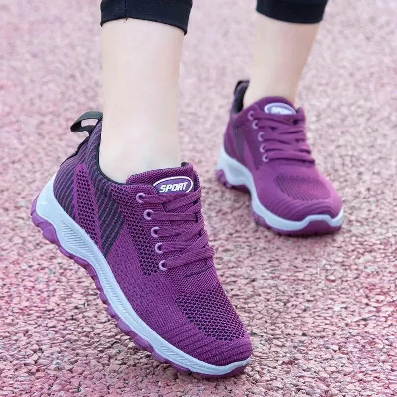 Lucy – Women's Breathable Mesh Lace-Up Running Sneakers