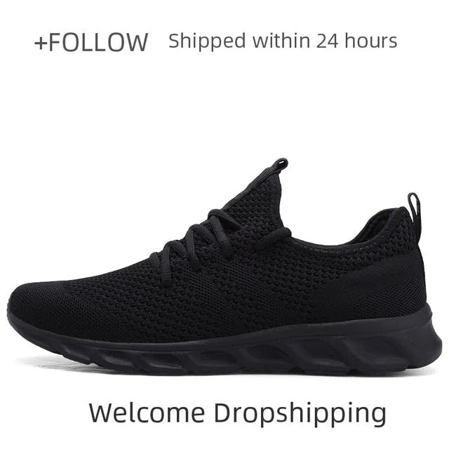 Men Light Running Shoes Flyknit Breathable Lace-Up Jogging Shoes for Man Sneakers Anti-Odor Men's Casual Shoes Drop Shipping