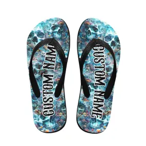 Ocean Skull Beach Flip Flops for Women Beach