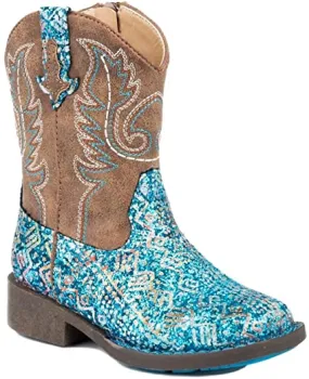 Roper Girls Square Toe Glitter Boots