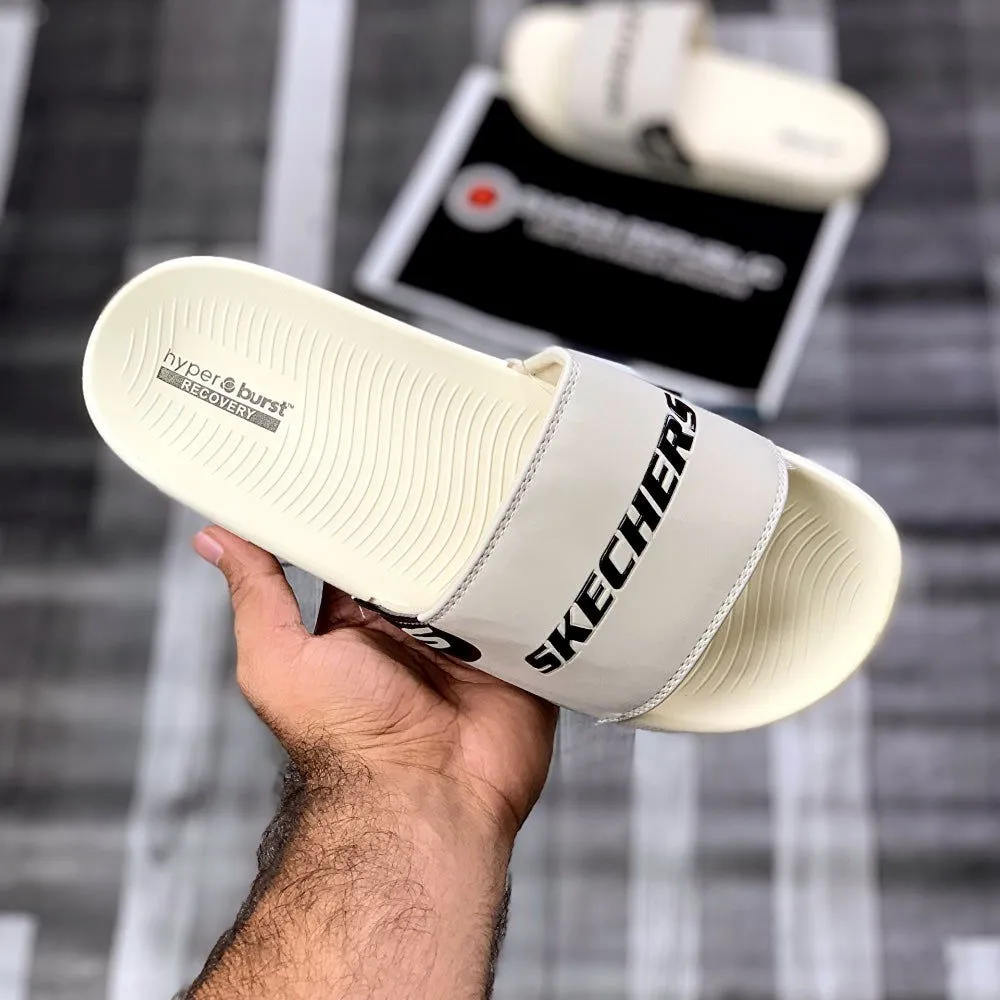 Skechers Hyperrbursst Recovery Logo Slide “Cream"