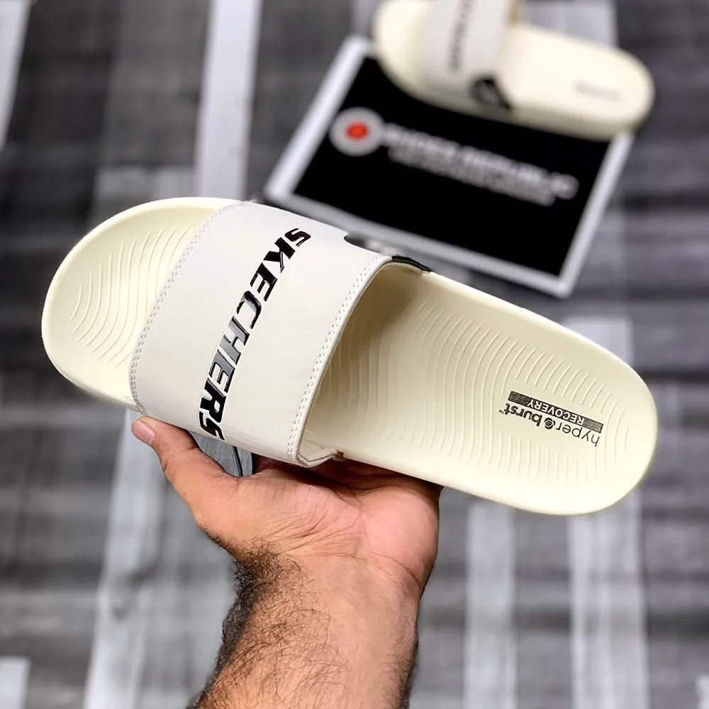 Skechers Hyperrbursst Recovery Logo Slide “Cream"