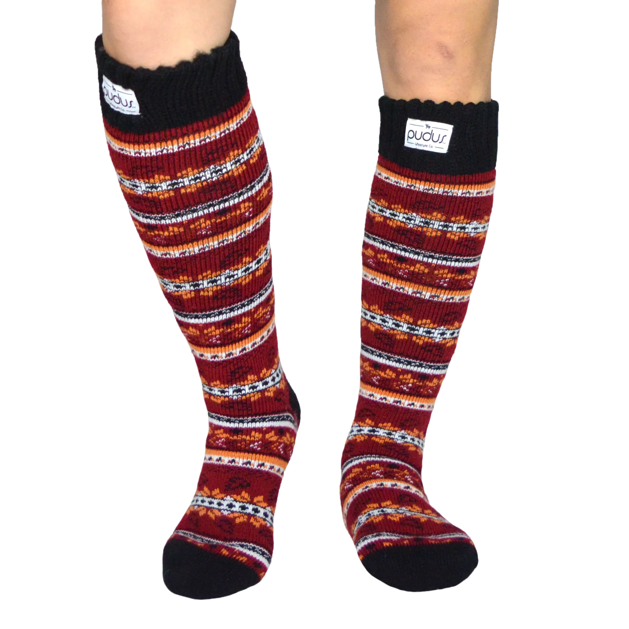 Tall Boot Socks - Autumn Red