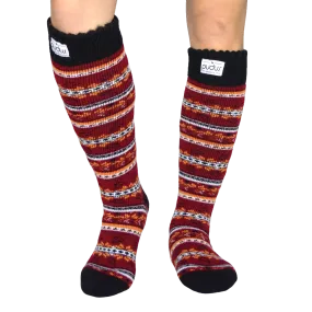 Tall Boot Socks - Autumn Red