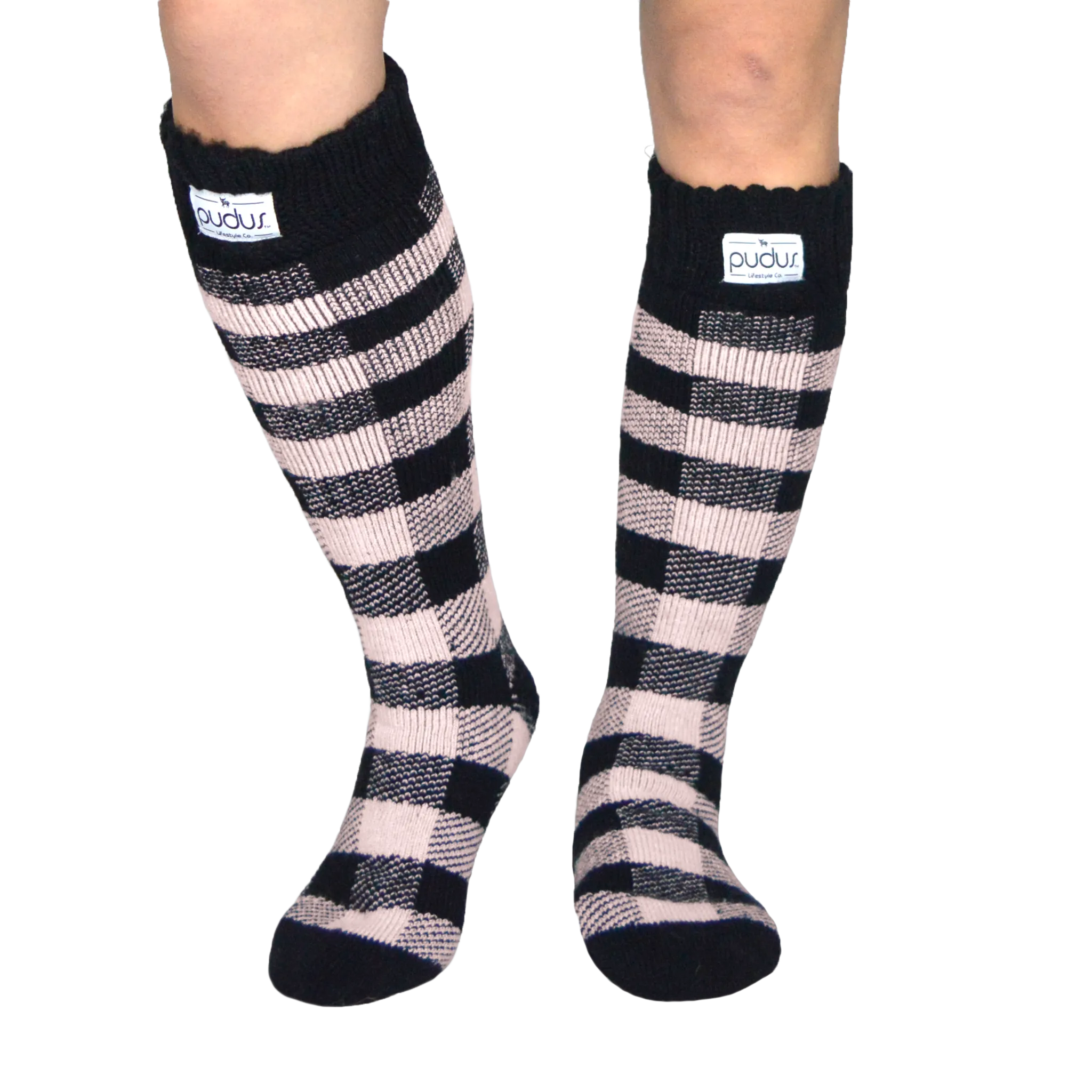 Tall Boot Socks - Blush Lumberjack