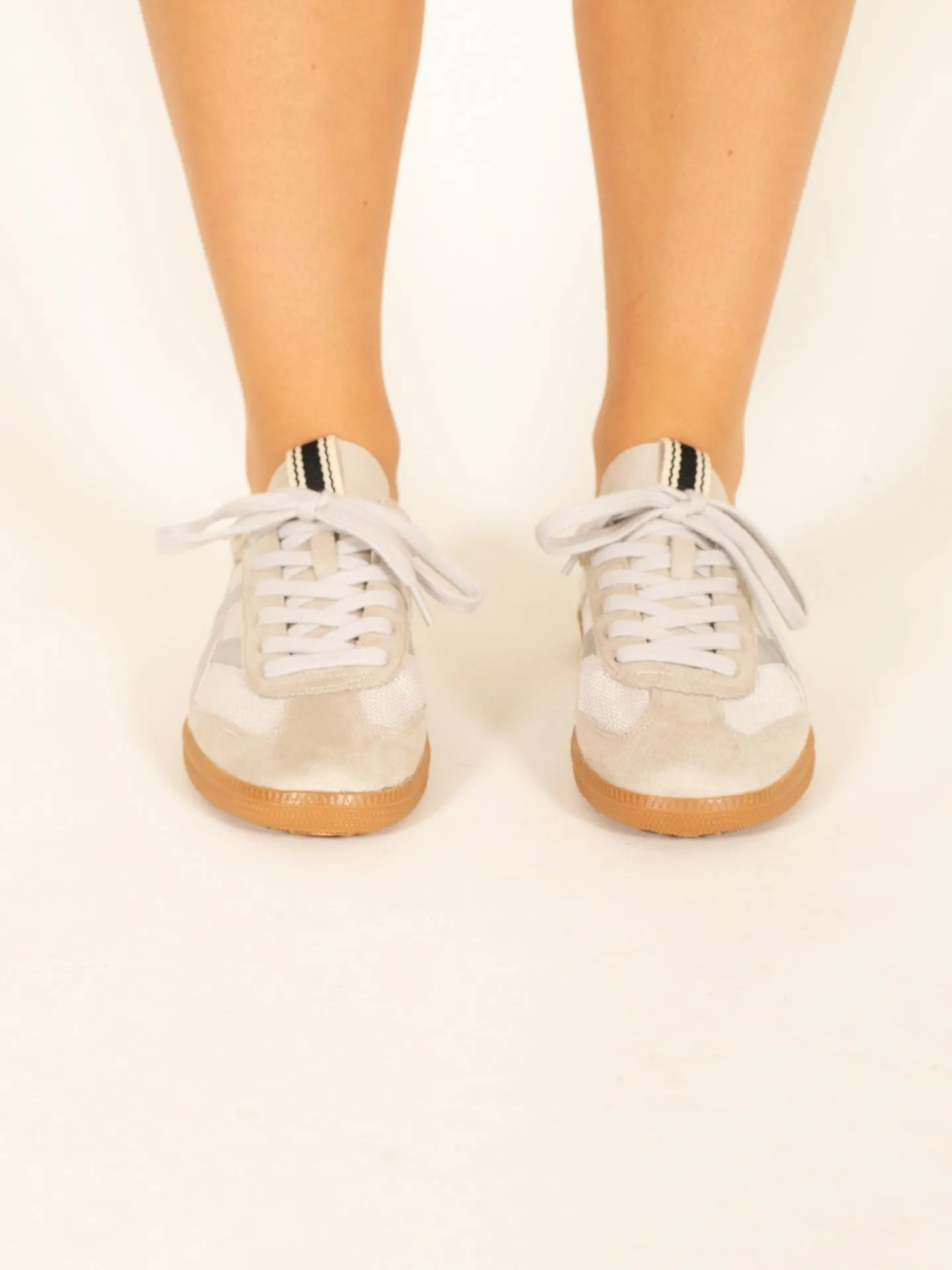 Two-Tone Suede and Mesh Sneakers