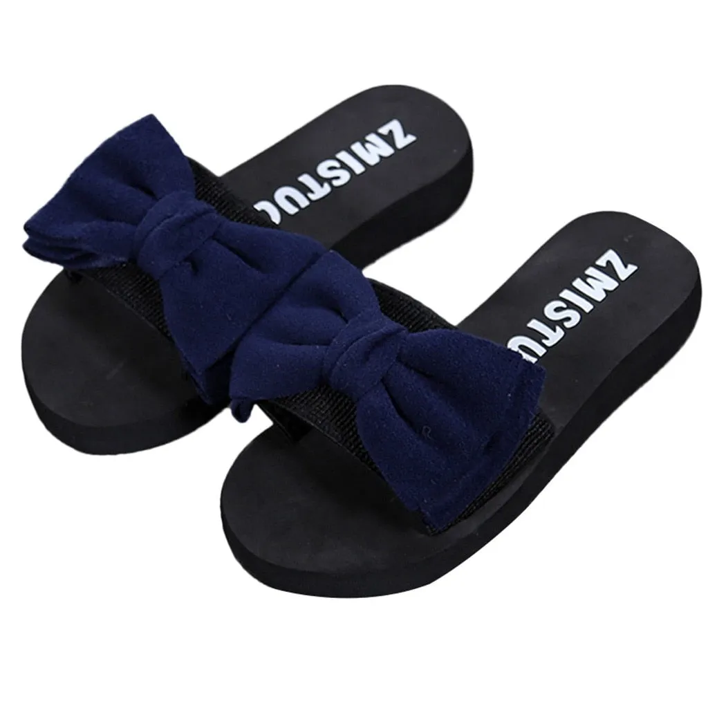 Women Bow Summer Slipper Indoor Outdoor Flip-flops