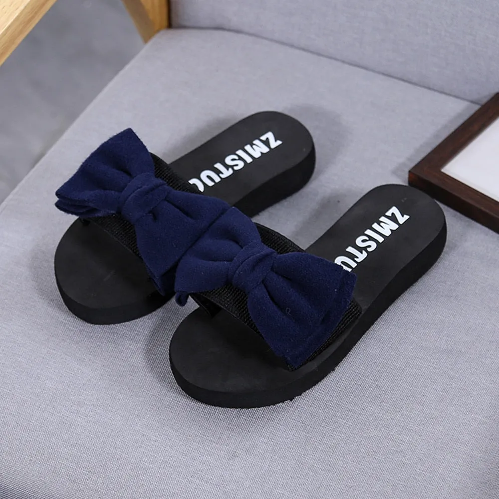 Women Bow Summer Slipper Indoor Outdoor Flip-flops